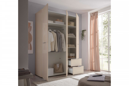 Santorin von POL Power - Schrank ca. 150 cm breit kaschmir - Glas kaschmir