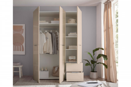 Santorin von POL Power - Schrank ca. 150 cm breit kaschmir - Glas kaschmir