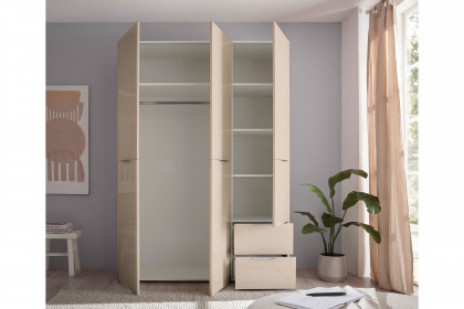 Santorin von POL Power - Schrank ca. 150 cm breit kaschmir - Glas kaschmir