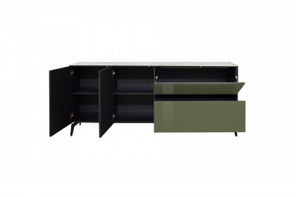 Colors von Mäusbacher - Lowboard 211-WP Glas olivgrün mit Keramikplatte und Metallfüßen