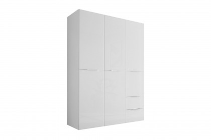 Santorin von POL Power - Kleiderschrank schmal mit Schubladen weiß - Glas