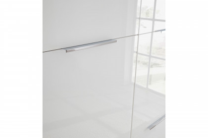 Santorin von POL Power - Kleiderschrank schmal mit Schubladen weiß - Glas