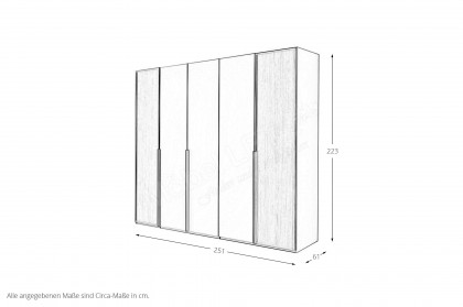 Arola von Schöner Wohnen - Schrank ca. 251 cm breit mit Eichen-Furnier