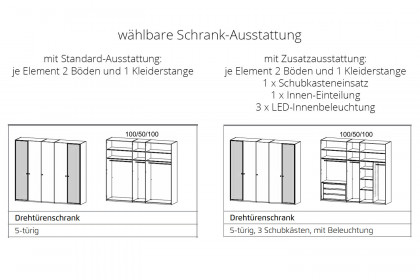 Arola von Schöner Wohnen - Schrank ca. 251 cm breit mit Eichen-Furnier