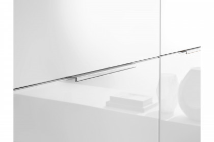 Santorin von POL Power - Kleiderschrank 4-türig mit Schubkästen weiß - Glas