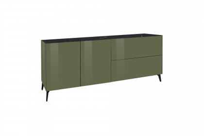 Colors von Mäusbacher - Lowboard 211-WP Glas olivgrün mit Wendekeramikplatte und Metallfüßen