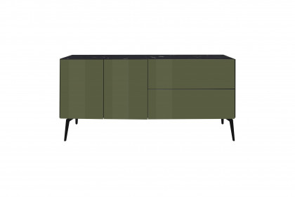 Colors von Mäusbacher - Lowboard 211-WP Glas olivgrün mit Wendekeramikplatte und Metallfüßen