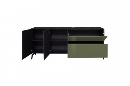 Colors von Mäusbacher - Lowboard 211-WP Glas olivgrün mit Wendekeramikplatte und Metallfüßen