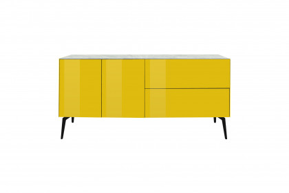 Colors von Mäusbacher - Lowboard 211-WP Glas goldgelb mit Keramikplatte und Metallfüßen