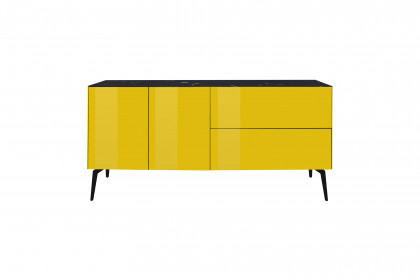 Colors von Mäusbacher - Lowboard 211-WP Glas goldgelb mit Wendekeramikplatte und Metallfüßen