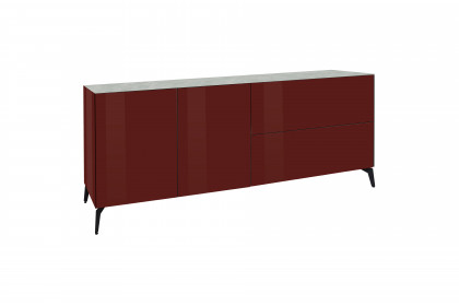 Colors von Mäusbacher - Lowboard 211-WP Glas bordeauxrot mit Keramikplatte und Metallfüßen