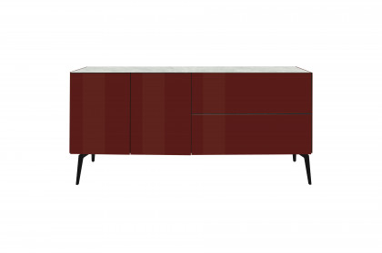 Colors von Mäusbacher - Lowboard 211-WP Glas bordeauxrot mit Keramikplatte und Metallfüßen