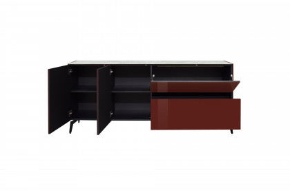 Colors von Mäusbacher - Lowboard 211-WP Glas bordeauxrot mit Keramikplatte und Metallfüßen