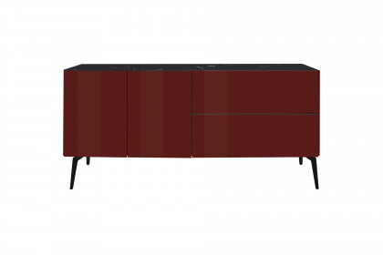 Colors von Mäusbacher - Lowboard 211-WP Glas bordeauxrot mit Wendekeramikplatte und Metallfüßen