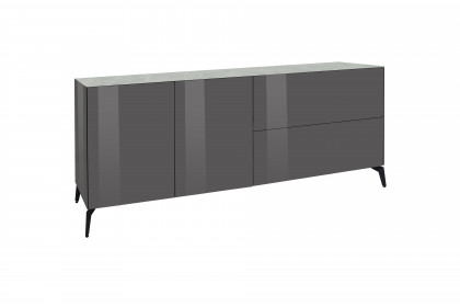 Colors von Mäusbacher - Lowboard 211-WP Glas anthrazit mit Keramikplatte und Metallfüßen