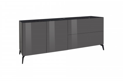 Colors von Mäusbacher - Lowboard 211-WP Glas anthrazit mit Wendekeramikplatte und Metallfüßen