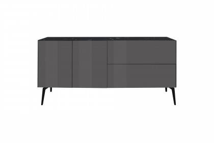 Colors von Mäusbacher - Lowboard 211-WP Glas anthrazit mit Wendekeramikplatte und Metallfüßen