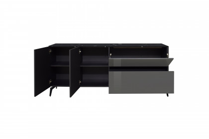 Colors von Mäusbacher - Lowboard 211-WP Glas anthrazit mit Wendekeramikplatte und Metallfüßen