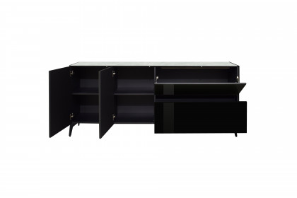 Colors von Mäusbacher - Lowboard 211-WP Glas schwarz mit Keramikplatte und Metallfüßen