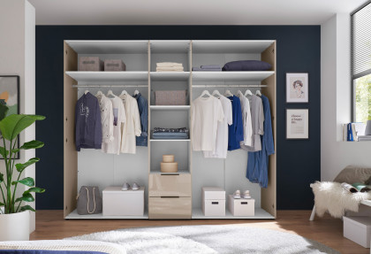 Santiago von POL Power - Schrank 5-türig mit 2 Schüben Front Kaschmirglas