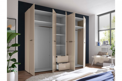 Santiago von POL Power - Schrank 5-türig mit 2 Schüben Front Kaschmirglas