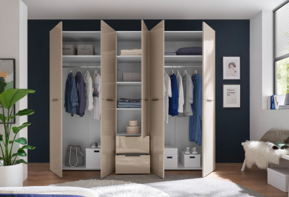 Santiago von POL Power - Schrank 5-türig mit 2 Schüben Front Kaschmirglas