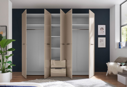 Santiago von POL Power - Schrank 5-türig mit 2 Schüben Front Kaschmirglas