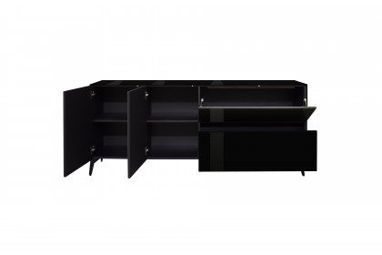 Colors von Mäusbacher - Lowboard 211-WP Glas schwarz mit Wendekeramikplatte und Metallfüßen