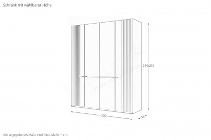 MR Isabelle von Musterring - Schrank 200 champagner - Eiche bianco