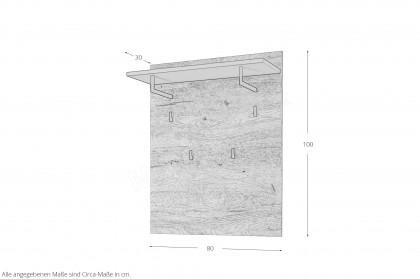 Fargo von Innostyle - Garderobenpaneel in Evoke Eiche