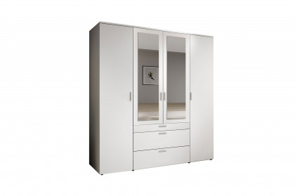 Vesala von POL Power - Kombischrank weiß 4-türig mit Spiegel & 3 Schüben