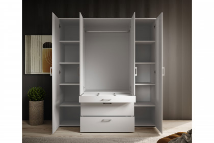 Vesala von POL Power - Kombischrank weiß 4-türig mit Spiegel & 3 Schüben