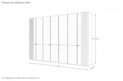 MR Isabelle von Musterring - Kleiderschrank 7-türig champagner