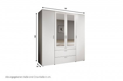 Vesala von POL Power - 4-türiger Schrank graphit mit 2 Spiegeln & 3 Schubladen