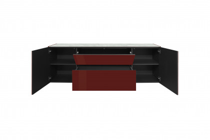 Colors von Mäusbacher - Lowboard 211-WP Glas bordeauxrot mit Keramikplatte