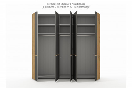 MR Isabelle von Musterring - Schrank 250 cm breit graphit - Eiche