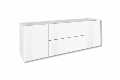 Colors von Mäusbacher - Lowboard 211-WP Glas weiß mit Keramikplatte