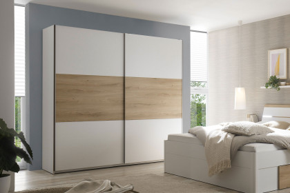 Kiara von POL Power - Schwebetürenschrank ca. 215 cm breit weiß - Eiche