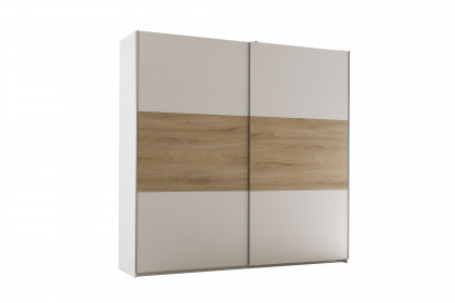 Kiara von POL Power - Schwebetürenschrank ca. 215 cm breit weiß - Eiche