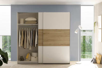 Kiara von POL Power - Schwebetürenschrank ca. 215 cm breit weiß - Eiche