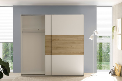 Kiara von POL Power - Schwebetürenschrank ca. 215 cm breit weiß - Eiche