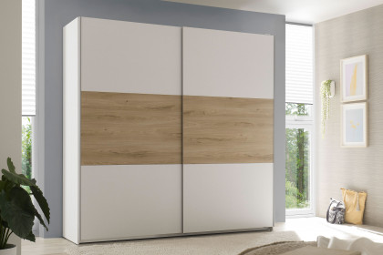 Kiara von POL Power - Schwebetürenschrank ca. 215 cm breit weiß - Eiche