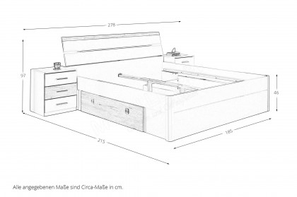 Kiara von POL Power - Schlafzimmer: Schweber, Bett mit Beleuchtung & Nakos