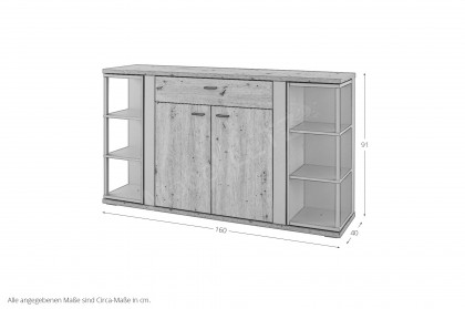 Grado-living von IDEAL Möbel - Sideboard in Eiche Artisan und Basalt
