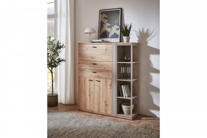 Grado-living von IDEAL Möbel - Highboard in Eiche Artisan und Basalt