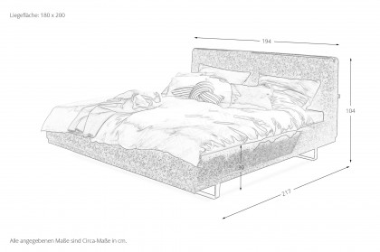 Como von SCHÖNER WOHNEN - Polsterbett 180 grün