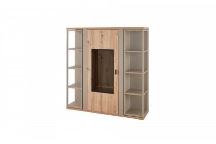 Grado-living von IDEAL Möbel - Highboard Eiche, mit Glasausschnitt