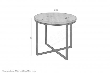 CT-rund von Mäusbacher - Couchtisch UG-C in Weiß/ Schwarz