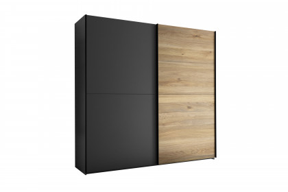 Melton von POL Power - Schrank schmal mit Hoteleinteilung grau - Eiche