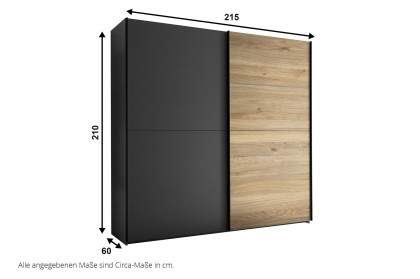 Melton von POL Power - Schrank schmal mit Hoteleinteilung grau - Eiche